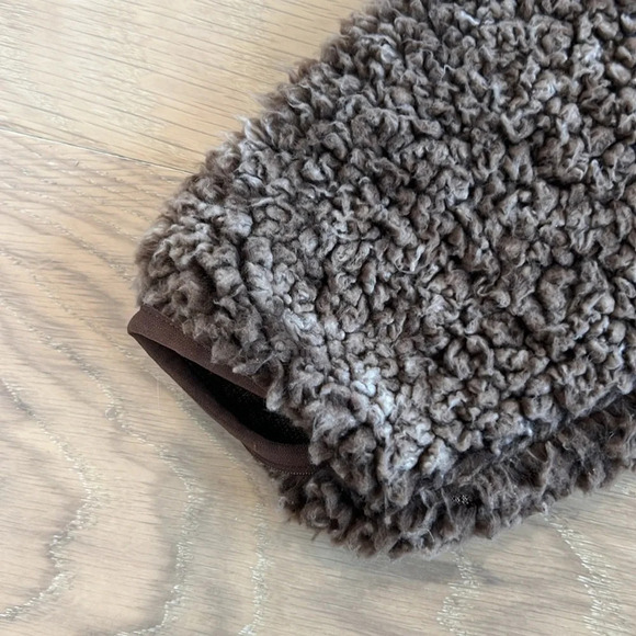 Pink Lily Sherpa Jacket Teddy Coat Quarter Zip Pullover Brown Ombré Small New - Picture 6 of 6